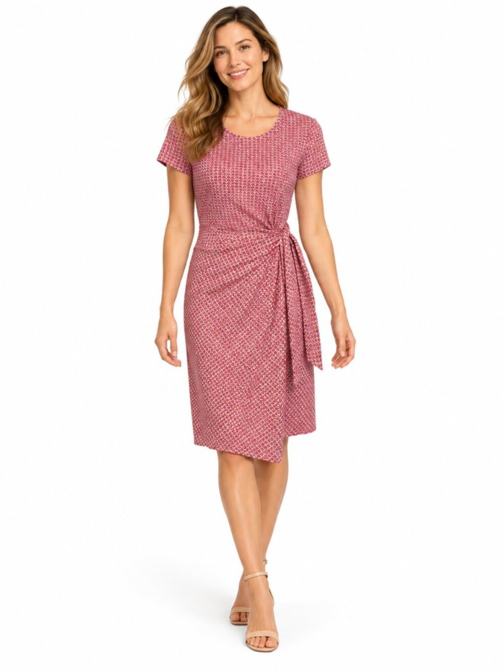 J.McLaughlin XS Elora Faux Wrap Side Tie Geometric Dress